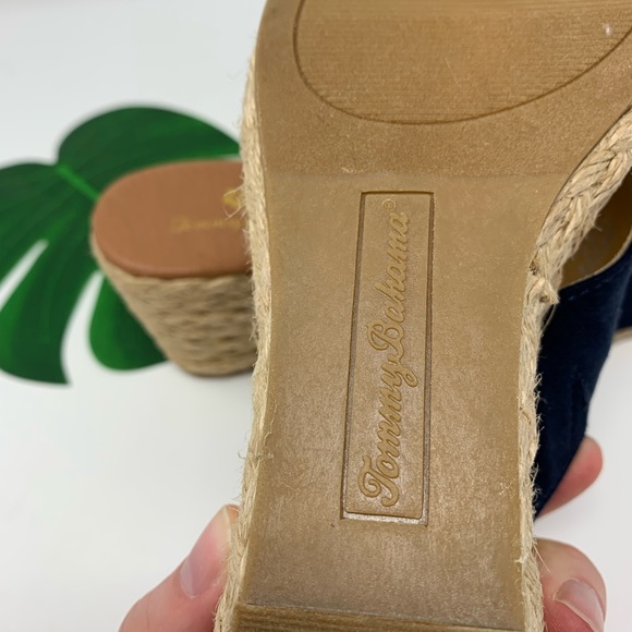 NWOT TOMMY BAHAMA Suede Cross Band Espadrille Wedge Sandals - Picture 9 of 9